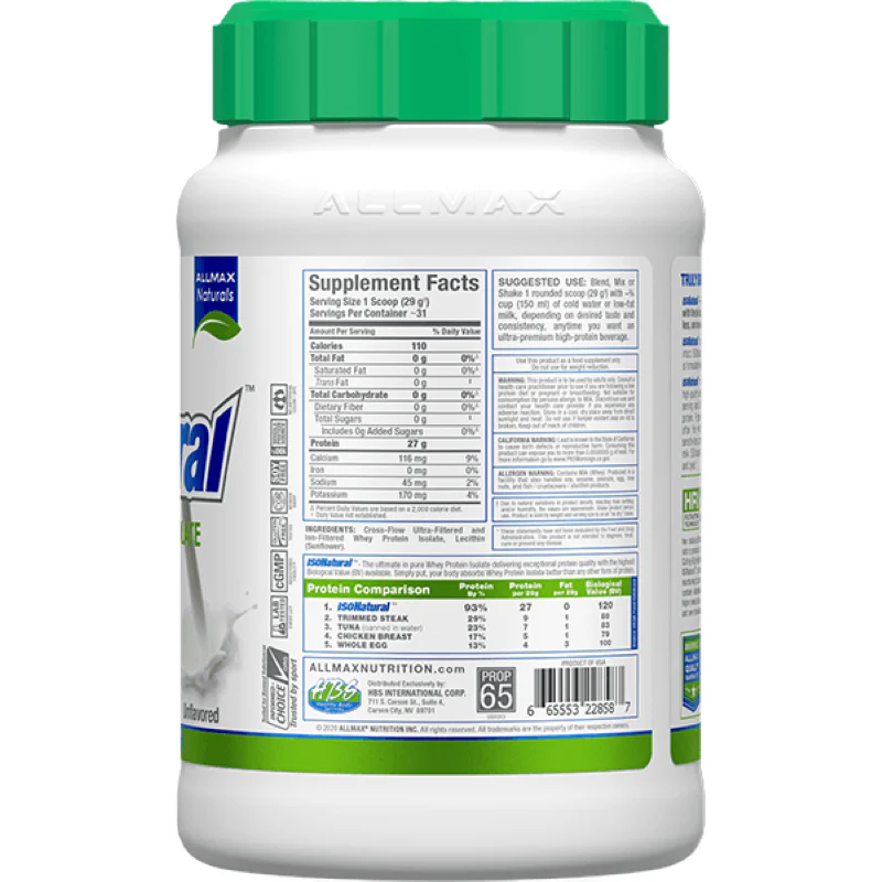 Allmax IsoNatural 2lb Unflavoured - Image 3
