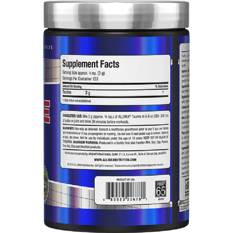 Allmax Taurine 400g - Image 3