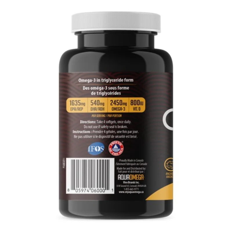 AquaOmega Omega-3 Standard 120 Softgels - Image 4