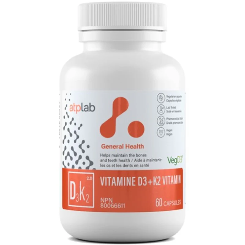 ATP Vitamin D3+K2 60 Caps - Image 2