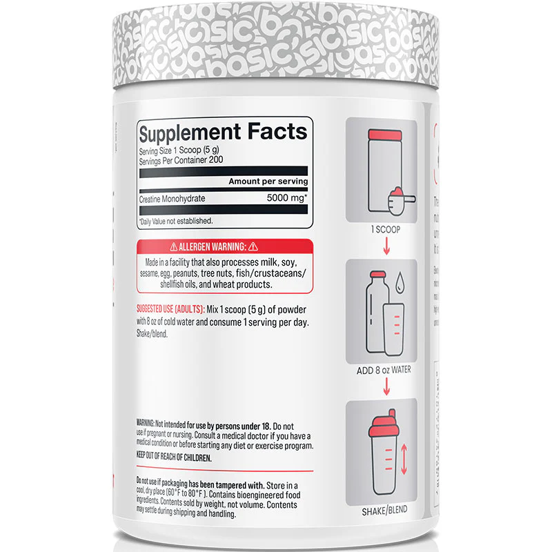 Basic Supplements Creatine Monohydrate 200 Servings - Image 2