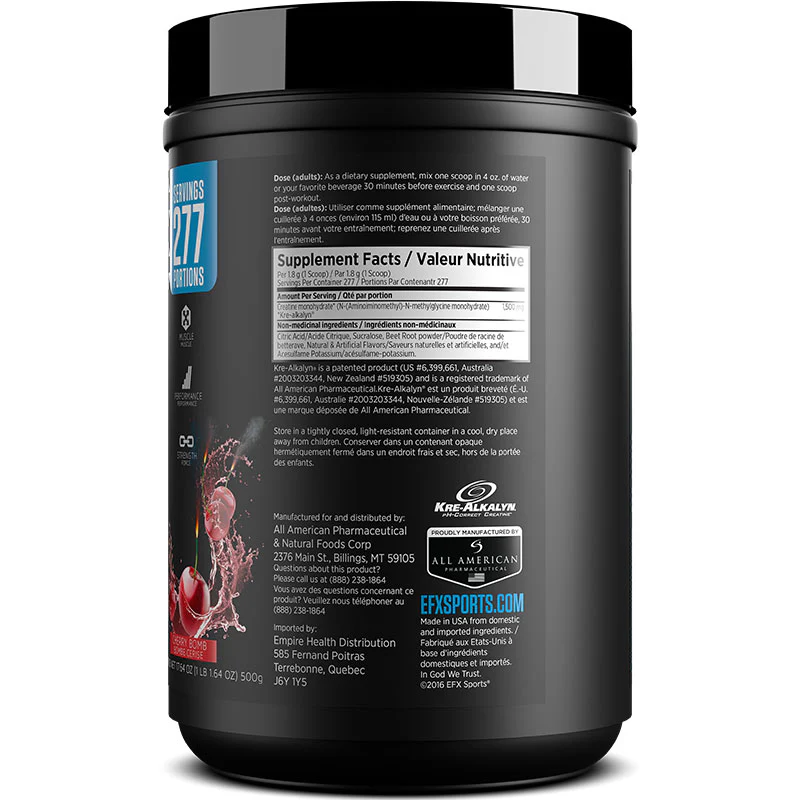 EFX Sports Kre-Alkalyn Powder 500g - Image 10
