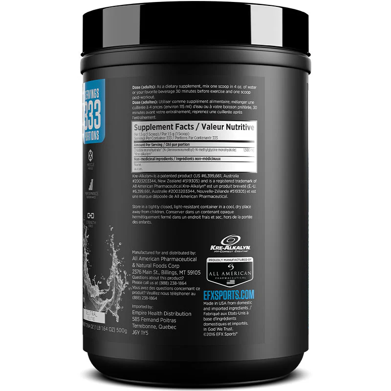 EFX Sports Kre-Alkalyn Powder 500g - Image 3