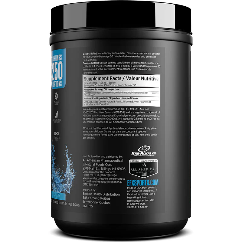 EFX Sports Kre-Alkalyn Powder 500g - Image 4