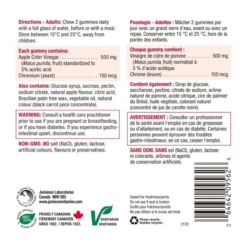 Jamieson Apple Cider Vinegar 60 Gummies - Image 3